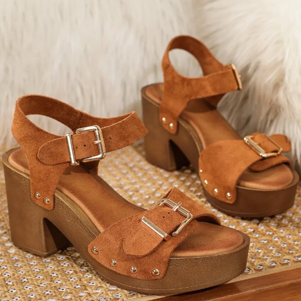 Women's Sandals Summer Platform High Heels Buckle Straps Pumps Party Shoes - Picture 2 of 3
